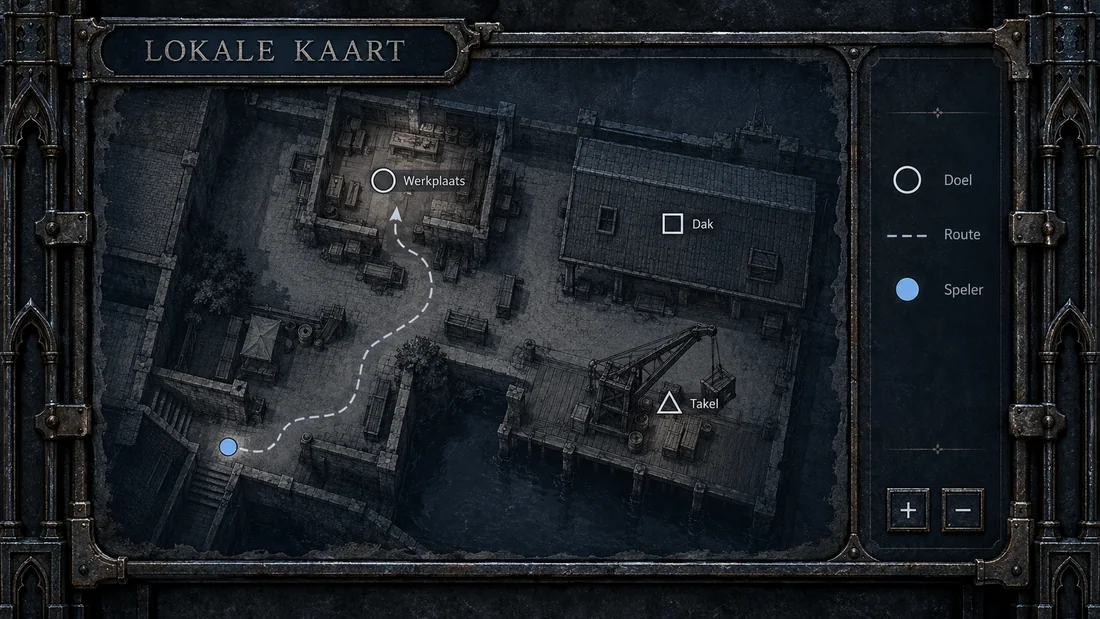 Kaartkader en plaatsmarkering